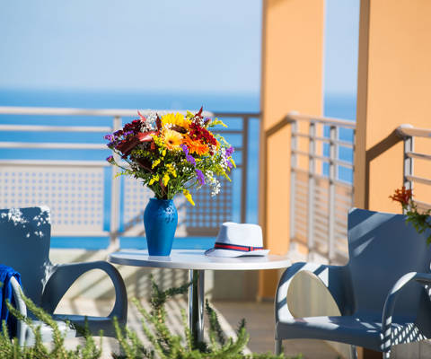 Danae Villas Hersonissos Crete Blue Villa balcony decoration